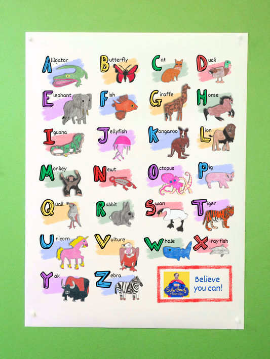 Animal Art Alphabet Poster