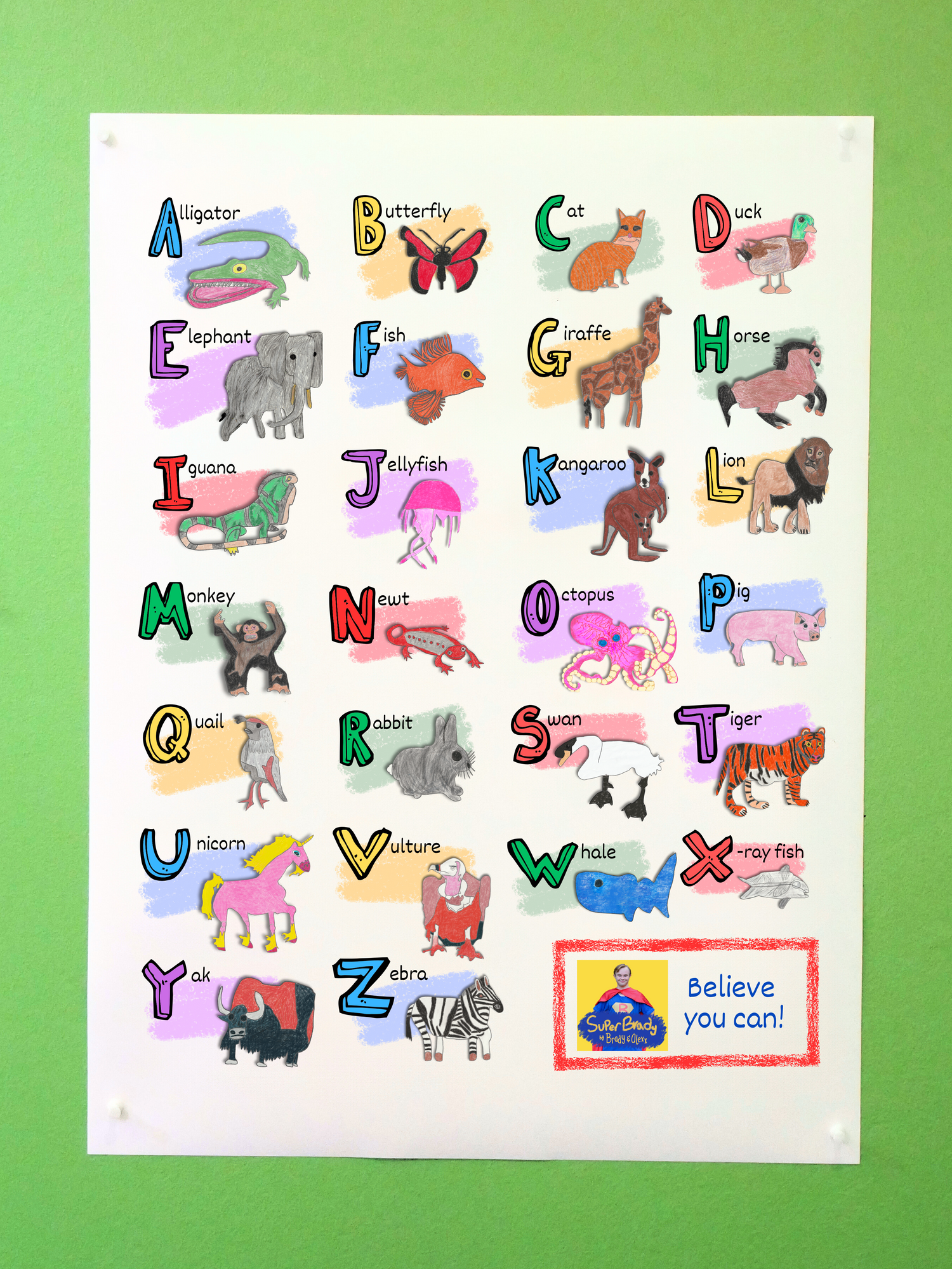 Animal Art Alphabet Poster