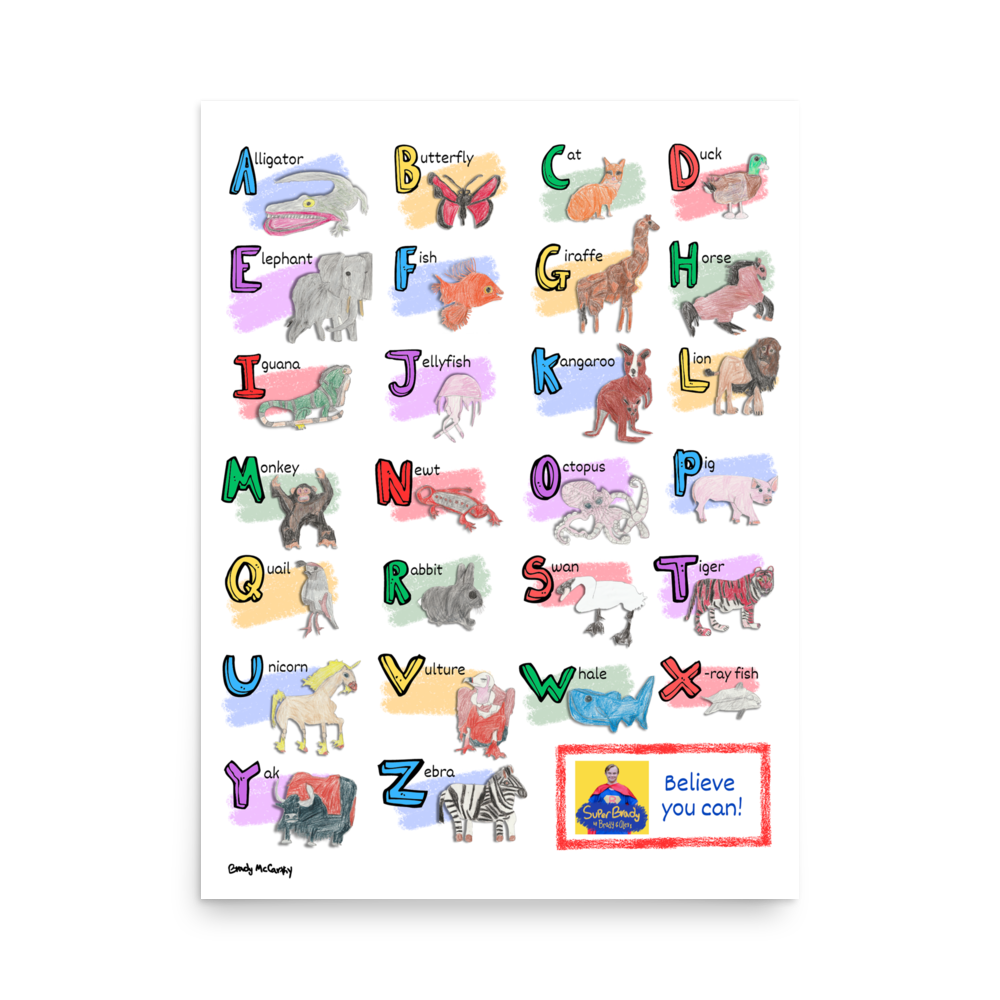 Animal Art Alphabet Poster