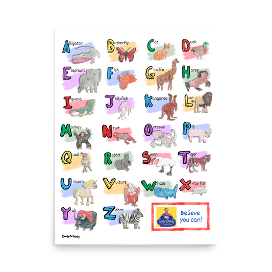 Animal Art Alphabet Poster